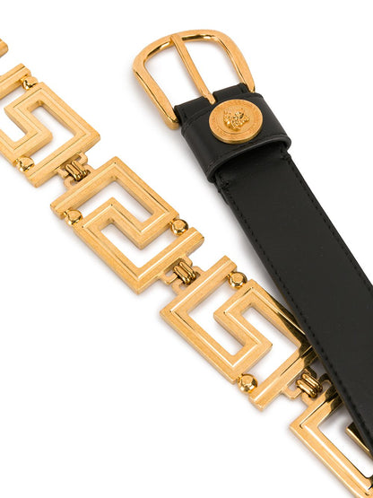 Versace Women Belt With Greek Key Buckle by Luosophy