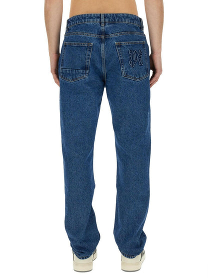 Palm Angels Men Straight Leg Jeans by Luosophy