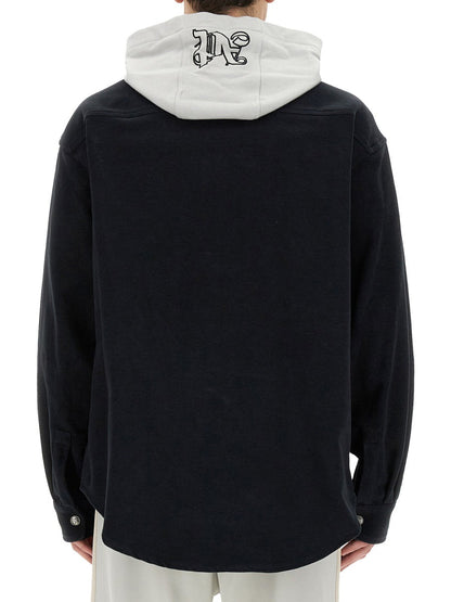 Palm Angels Men Shirt-Jacket With Monogram by Luosophy