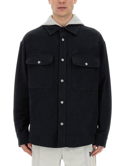 Palm Angels Men Shirt-Jacket With Monogram by Luosophy