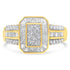 10K Yellow Gold Round and Baguette-Cut Diamond Cocktail Ring (1.0 Cttw, H-I Color, SI2-I1 Clarity) - Size 7 by Bids.com