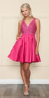 CLEARANCE - Poly USA | Ed Young 8954 Short A-Line Sequin Bodice Dress with Pockets (Size M) by DiscountDressShop