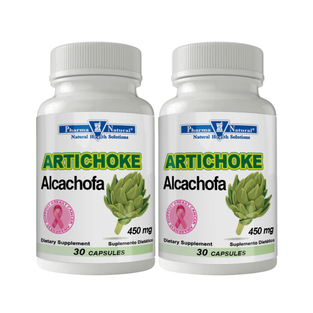 Pharma Natural Artichoke Alcachofa 450mg Capsules (2 x 30 ct) by Farmacias Savia