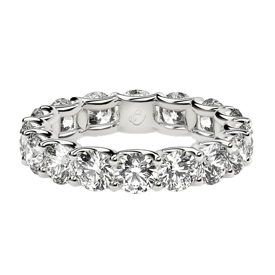 Round Cut Lab Grown Diamond Eternity Ring in 14k White Gold (4 cttw FG/VS2) by Bids.com