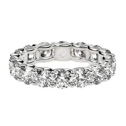 Round Cut Lab Grown Diamond Eternity Ring in 14k White Gold (4 cttw FG/VS2) by Bids.com