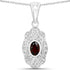 0.63 Carat Genuine Garnet and White Topaz .925 Sterling Silver Pendant by Bids.com