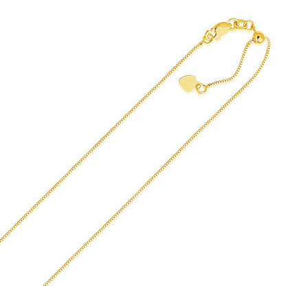 14k Yellow Gold Adjustable Box Chain 0.7mm by Bids.com