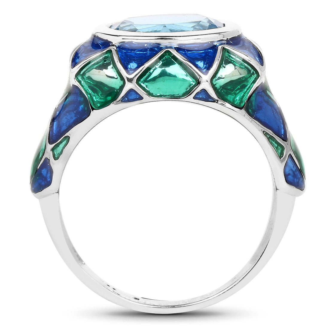 3.25 Carat Genuine Swiss Blue Topaz .925 Sterling Silver Ring by Bids.com