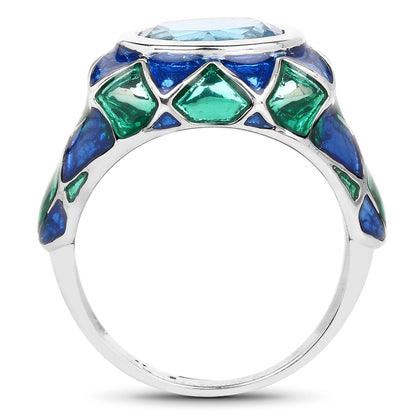 3.25 Carat Genuine Swiss Blue Topaz .925 Sterling Silver Ring by Bids.com