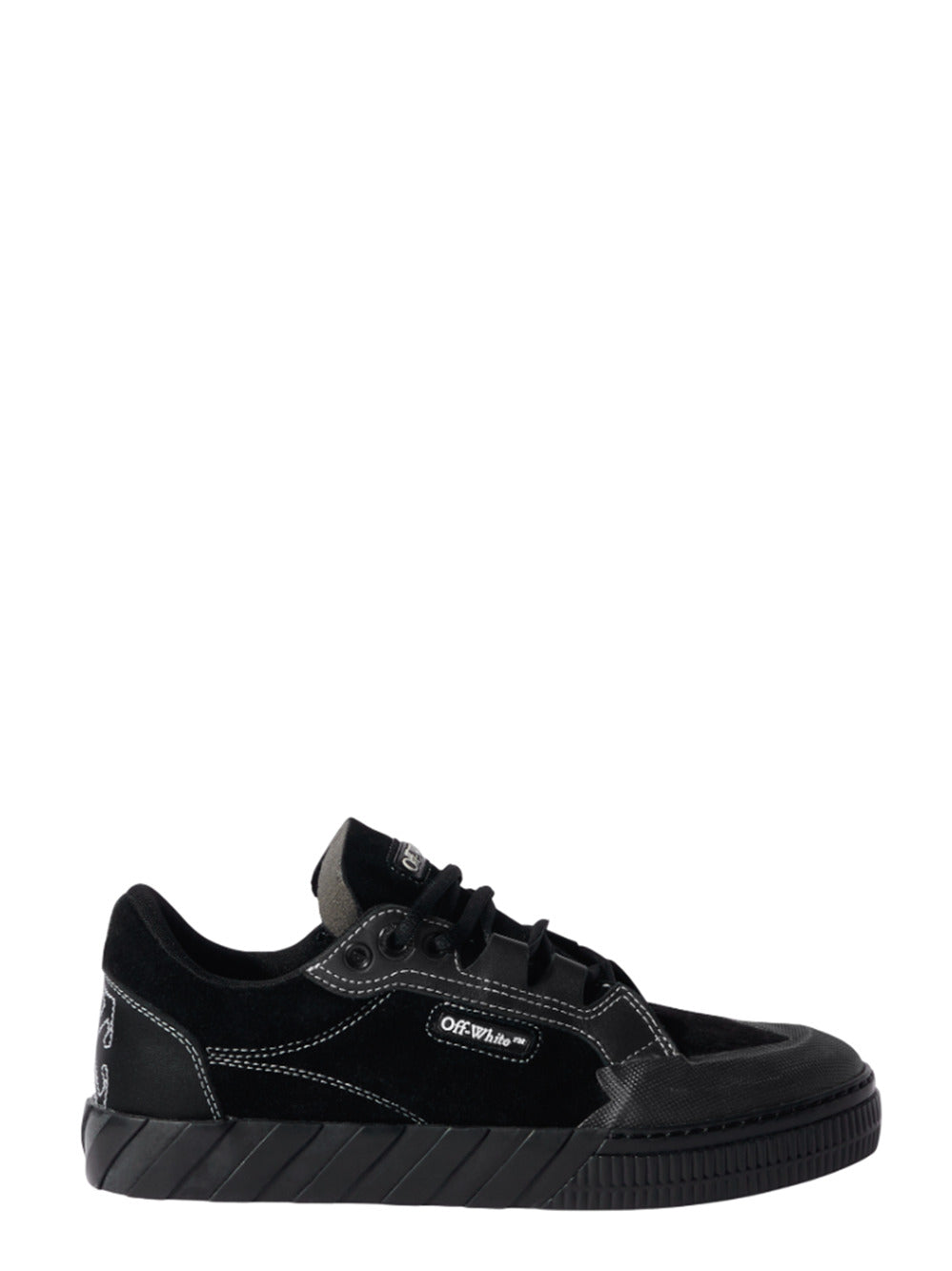 Off White Men Black 779 Vulcanized Leather Sneakers by Luosophy