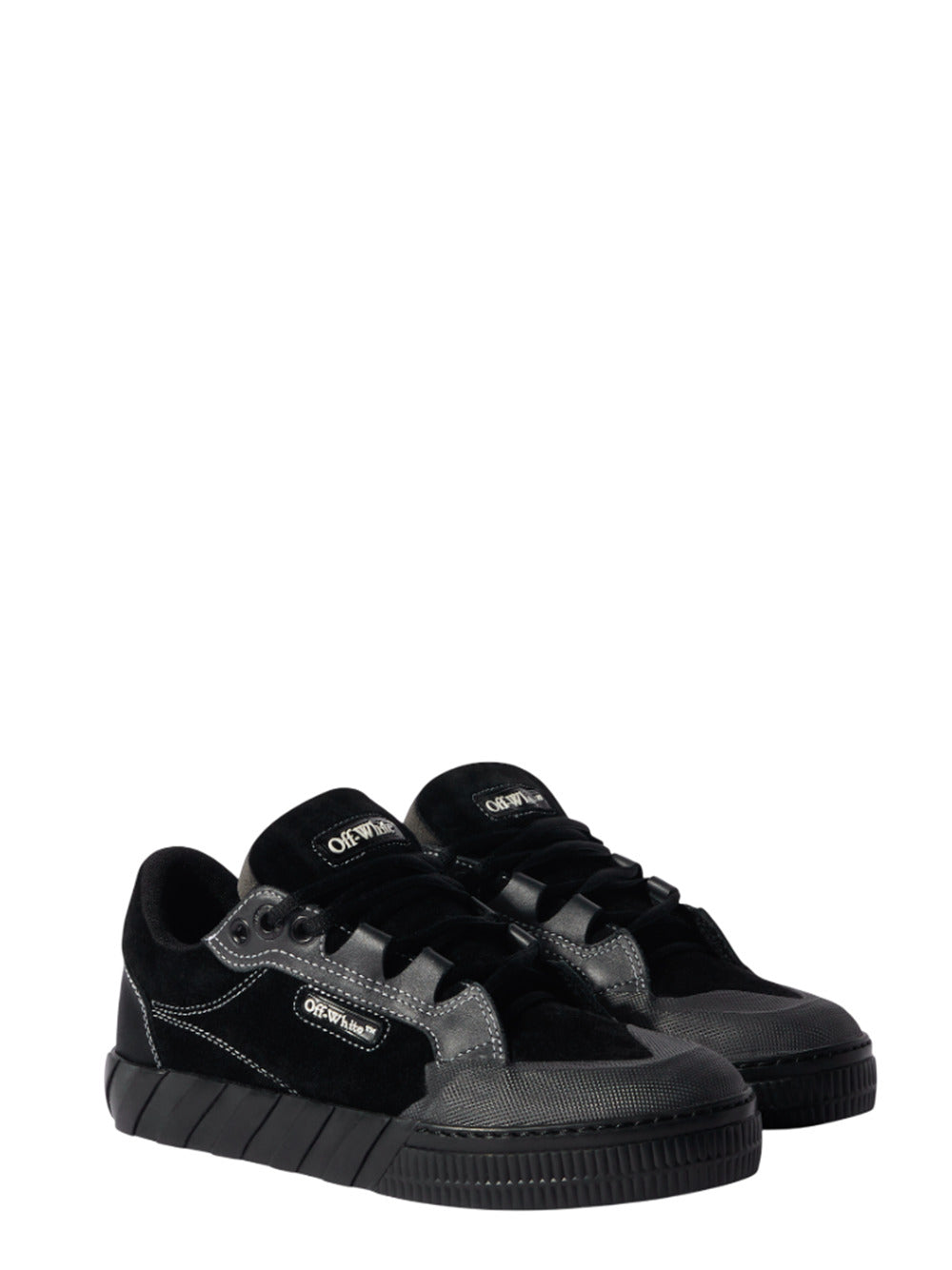 Off White Men Black 779 Vulcanized Leather Sneakers by Luosophy