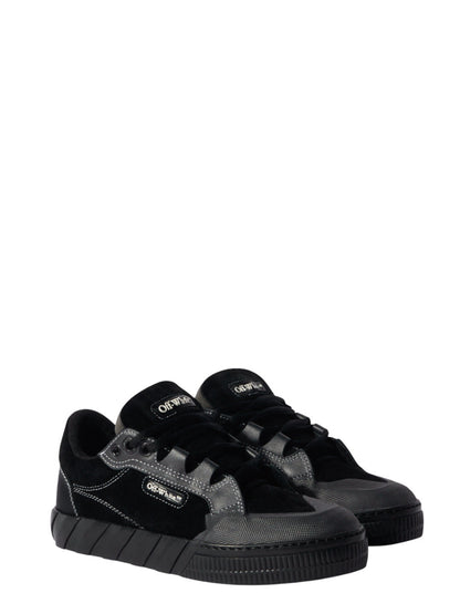 Off White Men Black 779 Vulcanized Leather Sneakers by Luosophy