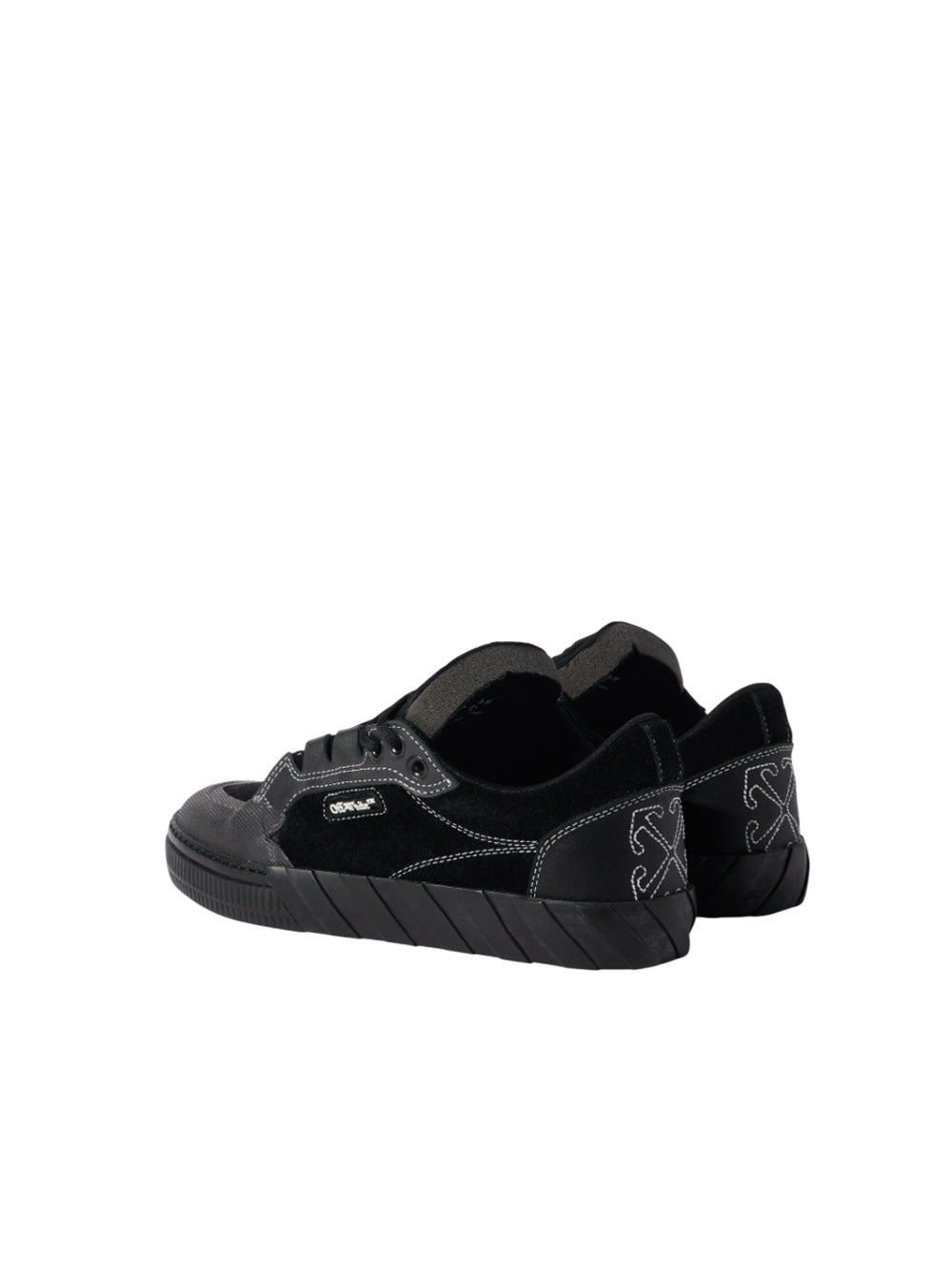 Off White Men Black 779 Vulcanized Leather Sneakers by Luosophy