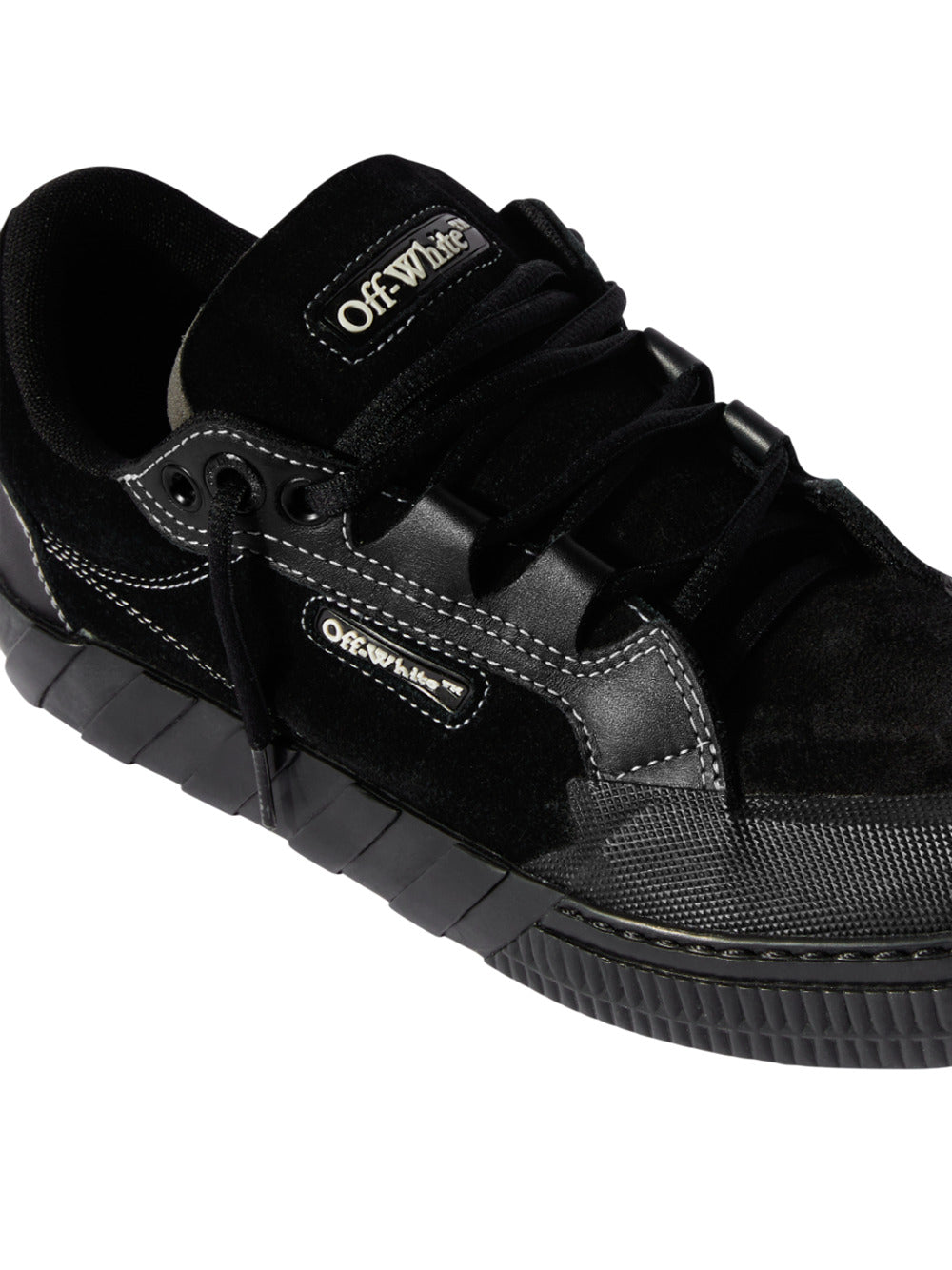 Off White Men Black 779 Vulcanized Leather Sneakers by Luosophy