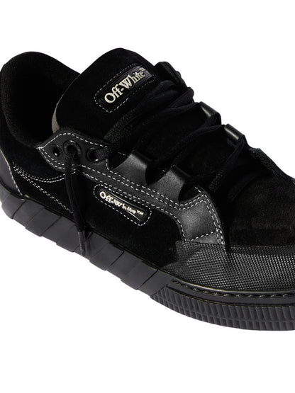 Off White Men Black 779 Vulcanized Leather Sneakers by Luosophy