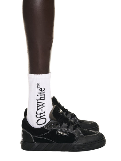 Off White Men Black 779 Vulcanized Leather Sneakers by Luosophy