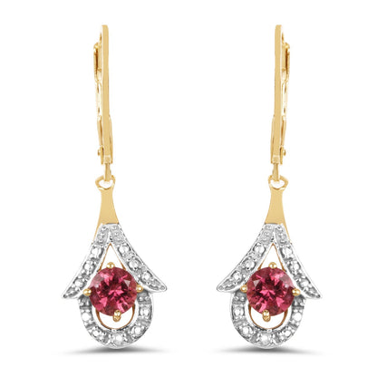 1.20 Carat Genuine Pink Tourmaline .925 Sterling Silver Earrings  DestGlow