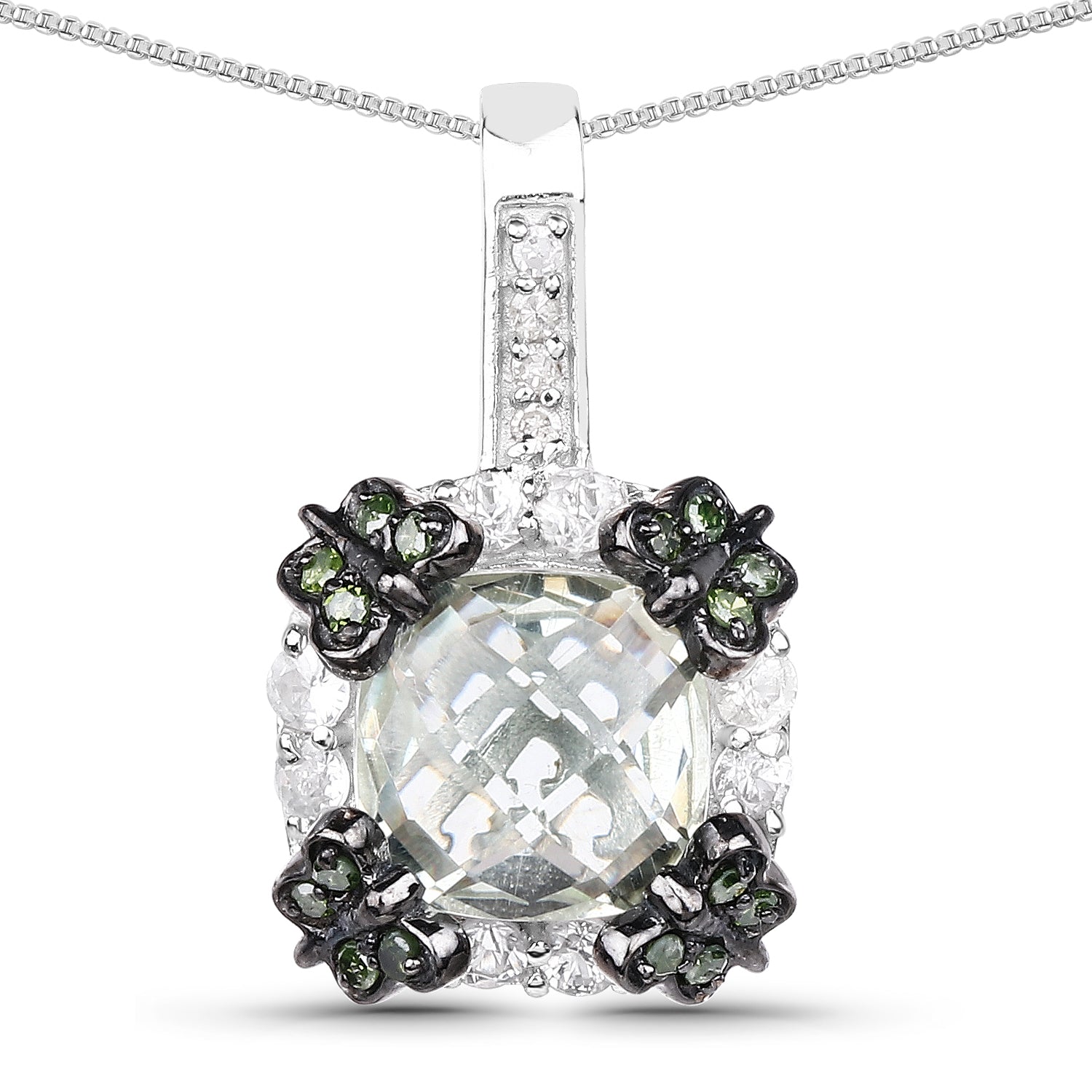 2.72 Carat Genuine Multi Stones .925 Sterling Silver Pendant by Bids.com