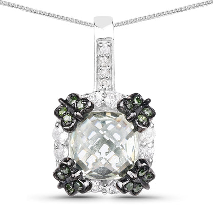 2.72 Carat Genuine Multi Stones .925 Sterling Silver Pendant by Bids.com