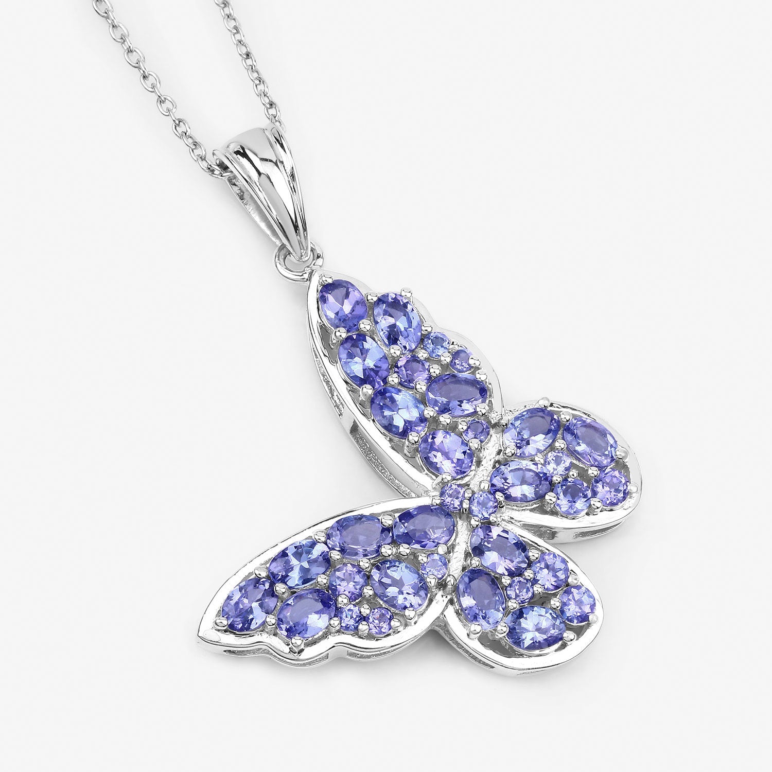 3.78 Carat Genuine Tanzanite .925 Sterling Silver Pendant by Bids.com