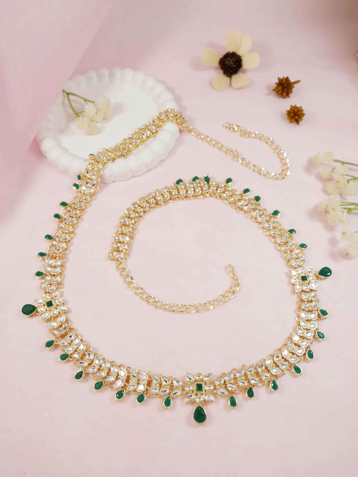 Joban Fashion Green Zinc Alloy Waist Chain For Women