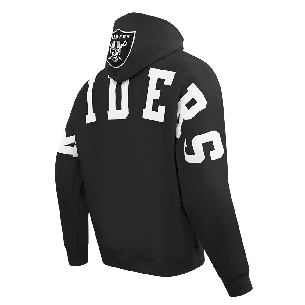 Pro Standard Las Vegas Raiders Wingspan Drop Shoulder Hoodie - Black by Denim Exchange