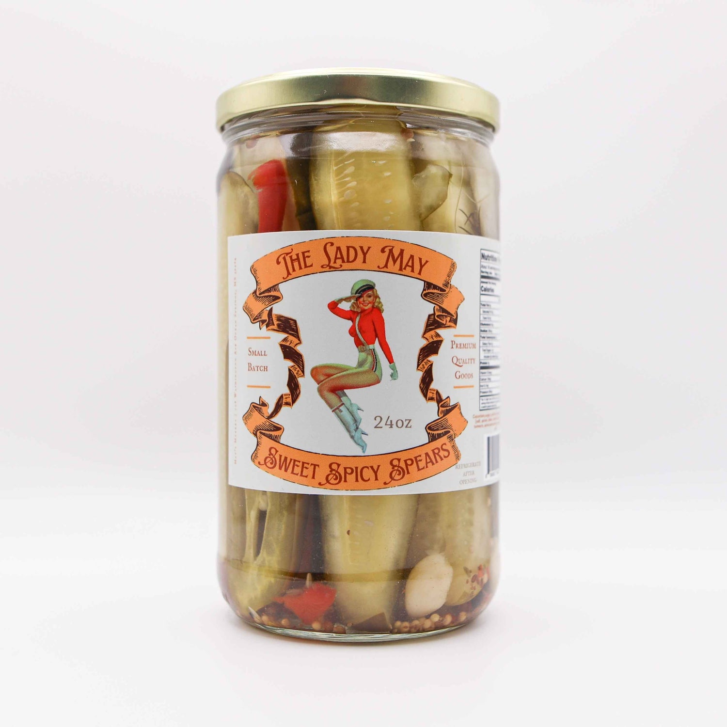 The Lady May Sweet &amp; Spicy Pickle Spears - Small Batch Jalapeño Dill Pickles