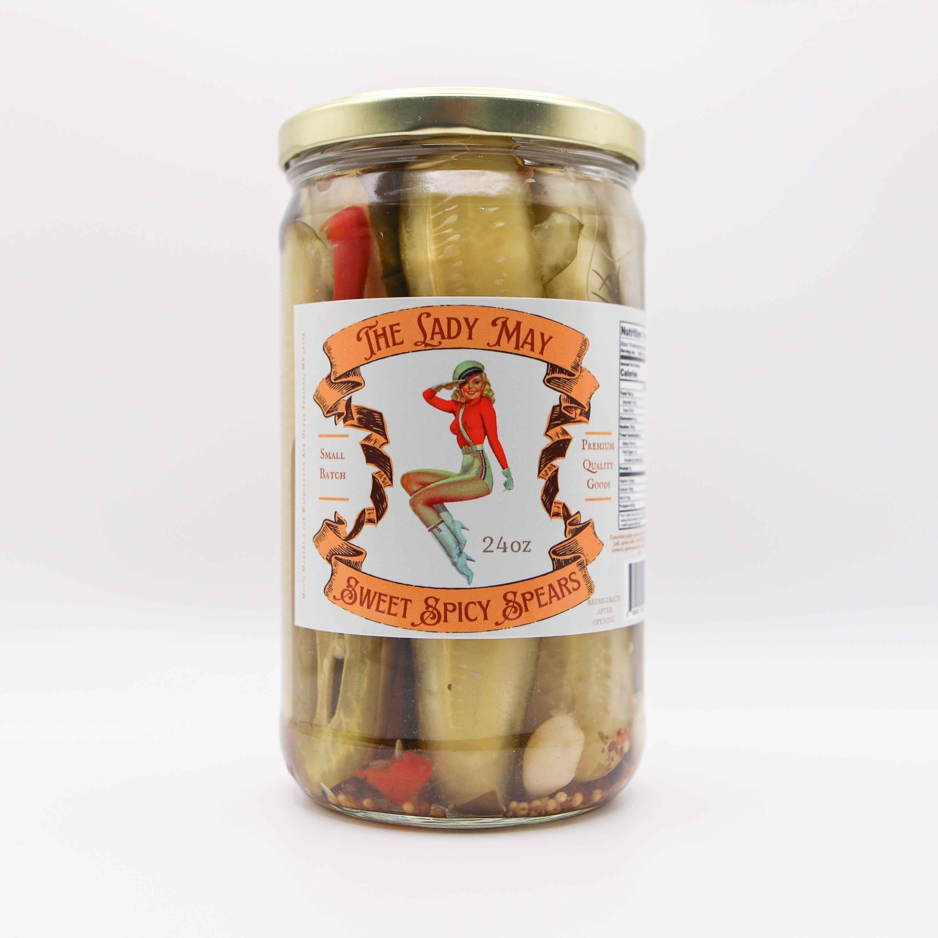 The Lady May Sweet &amp; Spicy Pickle Spears - Small Batch Jalapeño Dill Pickles