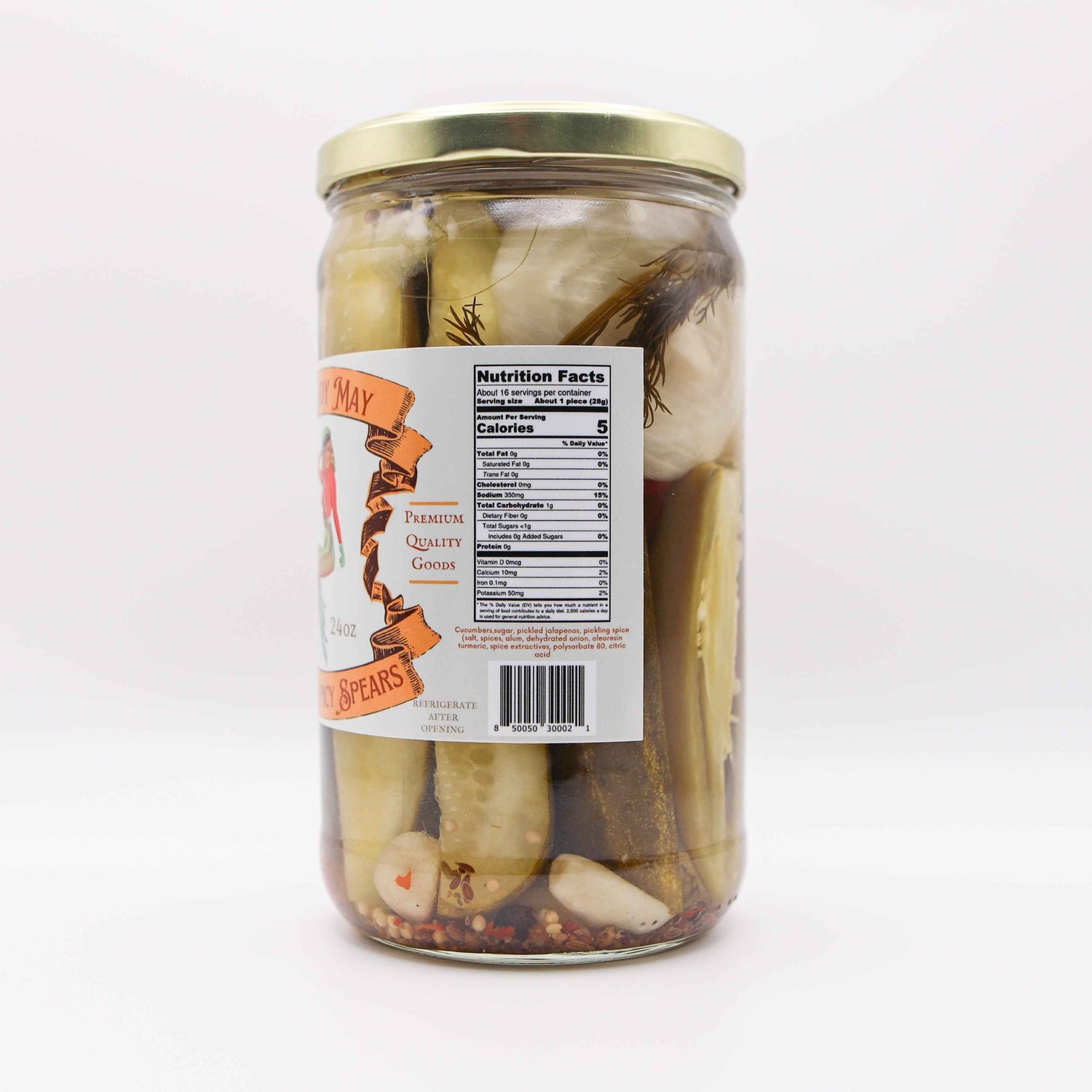 The Lady May Sweet &amp; Spicy Pickle Spears - Small Batch Jalapeño Dill Pickles