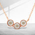 10K Rose and White Gold Plated .925 Sterling Silver 1/4 Cttw Miracle-Set Champagne Diamond Triple Circle 18" Necklace (I2-I3 Clarity) by Bids.com