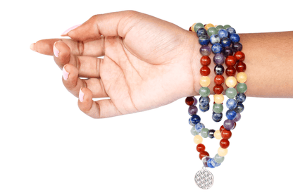 7 Chakra Beads Mala Bracelet, 108 Prayer Beads Necklace  DestGlow