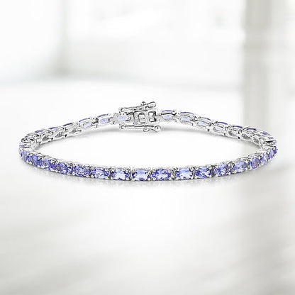 8.75 Carat Genuine Tanzanite .925 Sterling Silver Bracelet  DestGlow