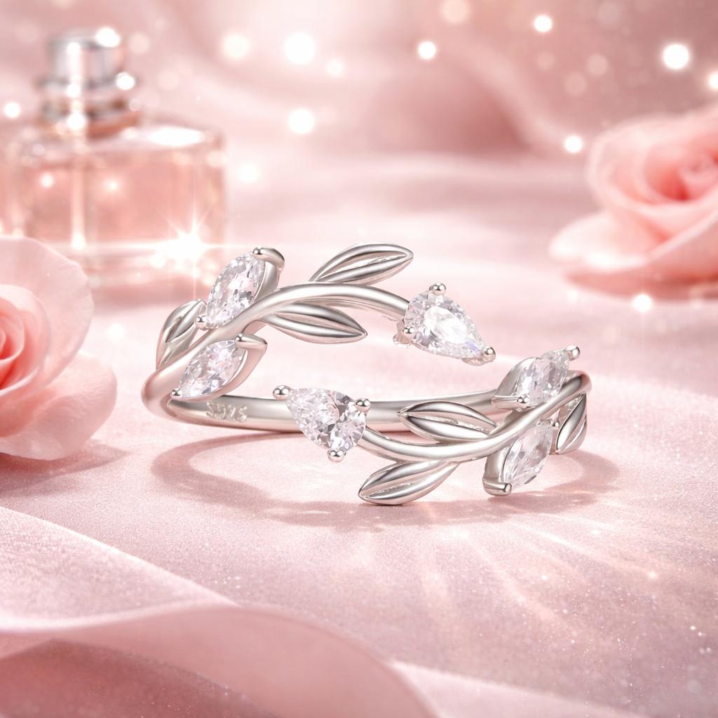 925 Sterling Silver White Gold Plated Pavé Setting CZ Ring for Women  DestGlow
