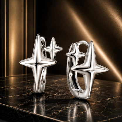 925 Sterling Silver Earrings with White Gold Plating, Size 1.2*0.9cm for Women  DestGlow