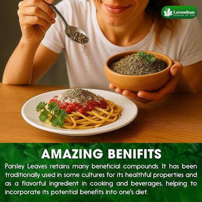 Premium Dried Parsley Leaves – 100% Pure, Non-GMO, Gluten-Free, Vegan – Aromatic Culinary Herb for Cooking, Garnish, and Seasoning by FreshDrinkUS - Natural and Premium Herbal Tea