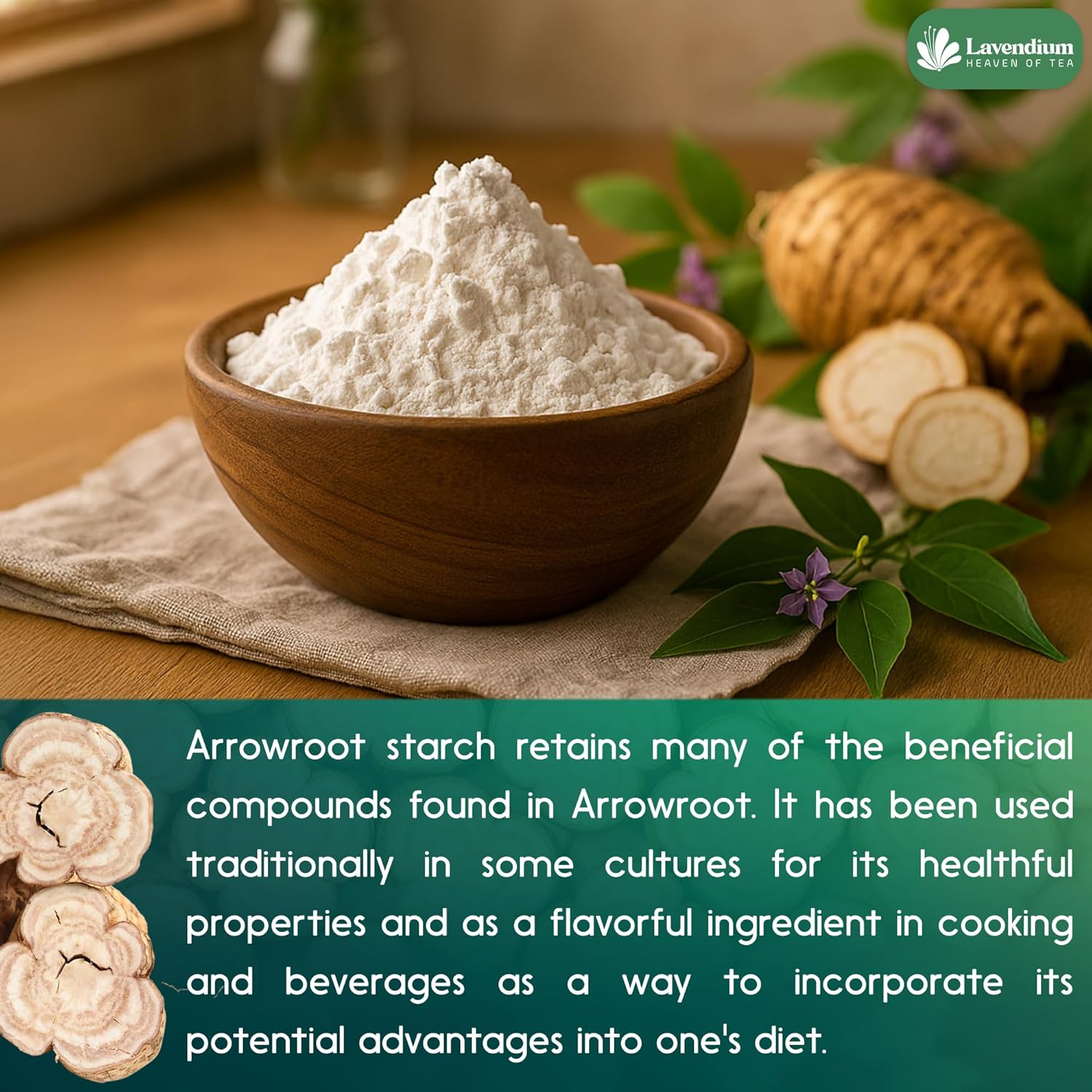 Premium Arrowroot Starch Powder – 17.6oz Resealable Bag, Gluten-Free, Non-GMO, Premium Plant-Based Thickener for Cooking, Baking &amp; Frying. by FreshDrinkUS - Natural and Premium Herbal Tea