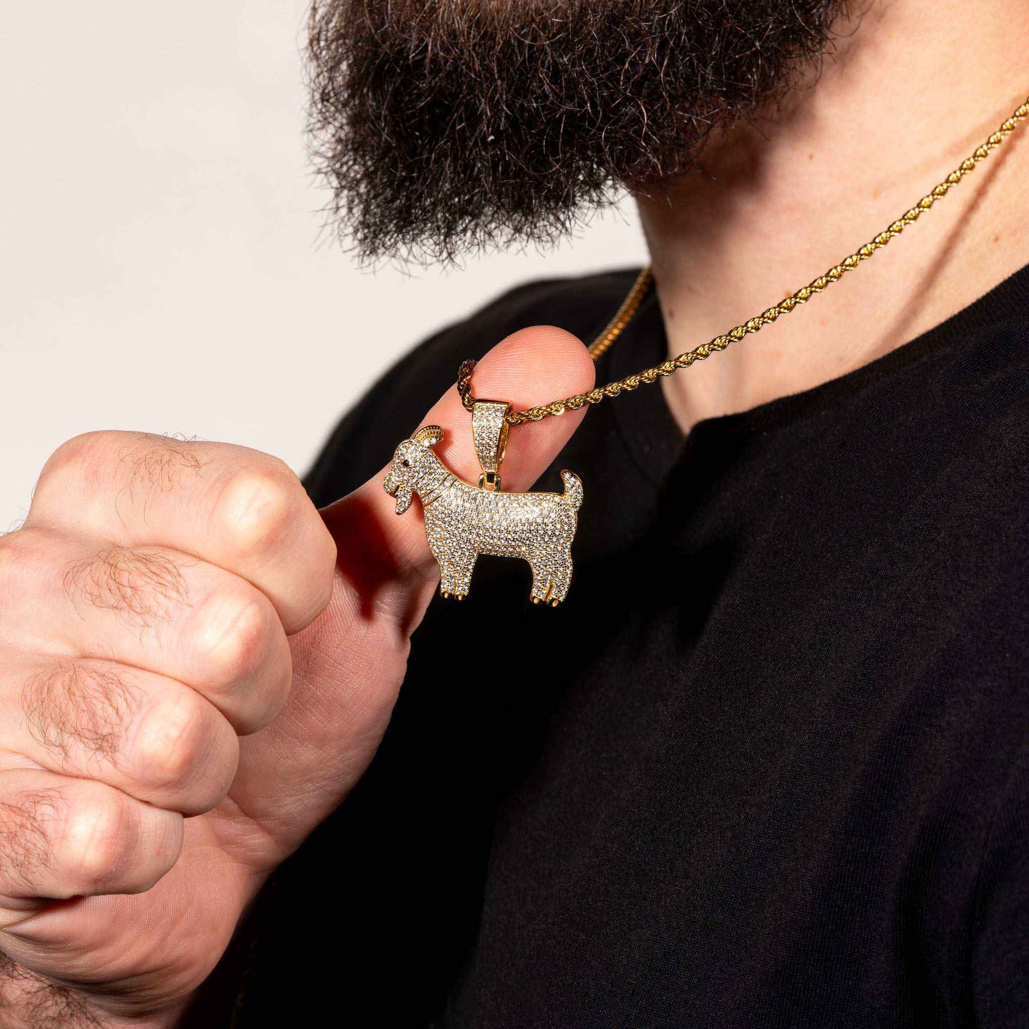 Iced GOAT Pendant 925 Sterling Silver - DestGlow