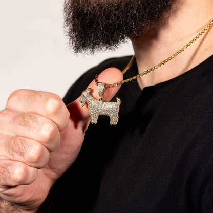 Iced GOAT Pendant 925 Sterling Silver - DestGlow