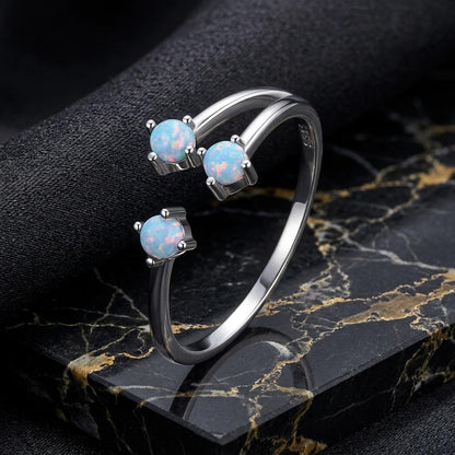 925 Sterling Silver Translucent Opal Ring for Women by Bids.com