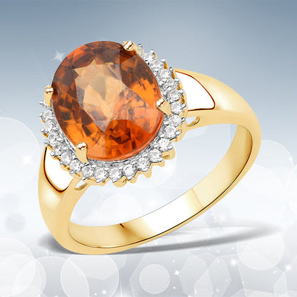 3.90 Carat Genuine Zircon Zanzibar and White Zircon .925 Sterling Silver Ring by Bids.com