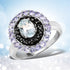 1.77 Carat Genuine Aquamarine, Black Spinel and Tanzanite .925 Sterling Silver Ring by Bids.com