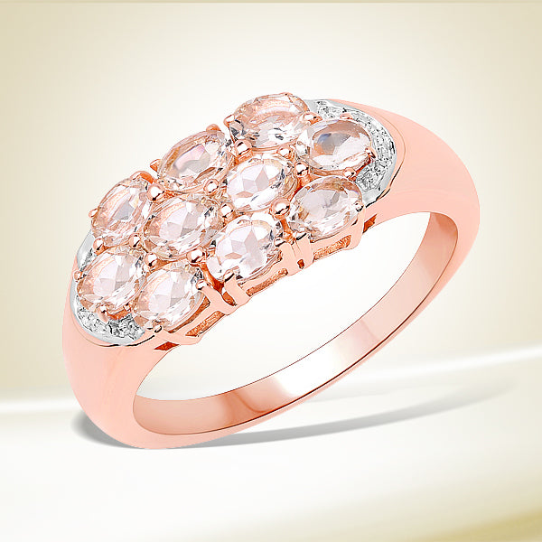 1.50 Carat Genuine Morganite .925 Sterling Silver Ring by Bids.com