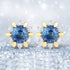 1.87 Carat Genuine Blue Sapphire and White Diamond 14K Yellow Gold Earrings by Bids.com