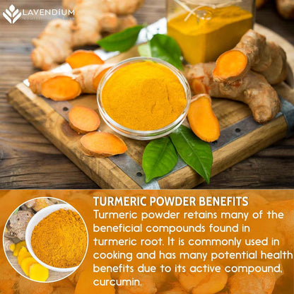 Turmeric Powder, 100% Natural &amp; Pure, Ground, Seasoning Root Powder, No Additives, No Gluten, Vegan
