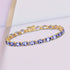 10.87 Carat Genuine Tanzanite and White Diamond 14K Yellow Gold Bracelet by Bids.com