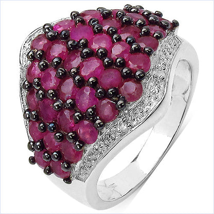 2.76 Carat Genuine Ruby &amp; White Topaz .925 Sterling Silver Ring by Bids.com