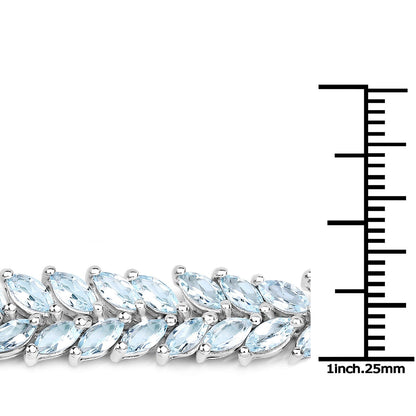 15.04 Carat Genuine Blue Topaz .925 Sterling Silver Bracelet by Bids.com