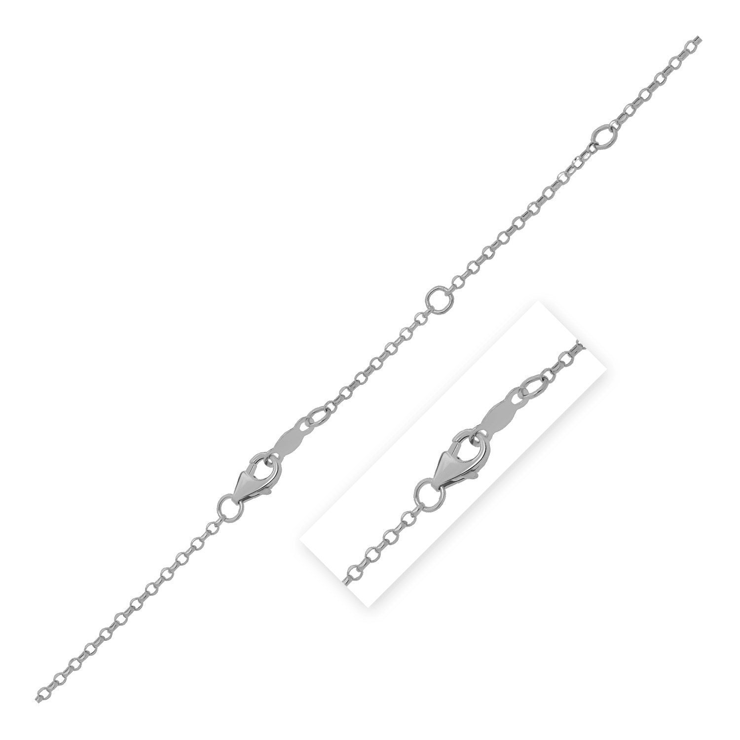 Double Extendable Cable Chain in 14k White Gold (1.40 mm) by Bids.com