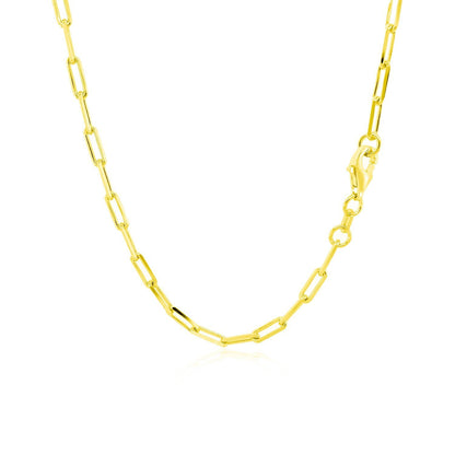 14K Yellow Gold Paperclip Chain (2.5mm) by Bids.com