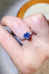 1 Carat Blue Sparkala™ Heart-Shaped Platinum-Plated Ring in Blue by Sparkala